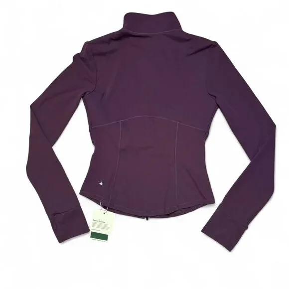Halara Purple Pleated Zipper Slim Jacket Athletic Jacket Size Small NWT - Picture 2 of 6